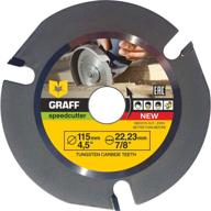 🪚 graff speedcutter 4 1/2: premium wood carving disc for angle grinder - circular saw blade for precise cutting, sculpting & shaping - 7/8" arbor - 115mm diameter logo