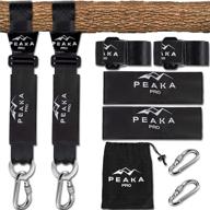 peaka pro extra long adjustable tree swing straps hanging kit - safe hammock and swing hangers set - professional climbing hardware - ultra strong 2,200 lbs - for toddlers and children логотип