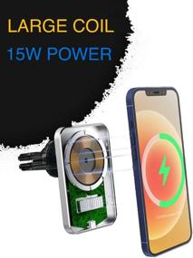 img 2 attached to 🧲 Magnetic Wireless Car Charger for iPhone 12/13 and MagSafe Cases | Enhanced Magnetic Coil | 15W Fast Wireless Charging | Includes Premium Adapter with QC 3.0 and PD 3.0 Ports