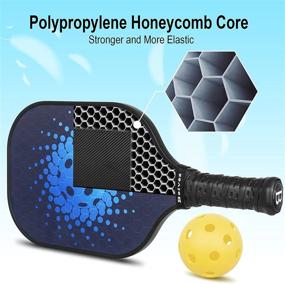 img 1 attached to Beives Graphite Pickleball Paddles - Set of 2 with 4 Balls, Ideal for Outdoor/Indoor Play, Polypropylene Honeycomb Core, Edge Guard, Ergonomic Grip, Lightweight Design, Including Carry Bag