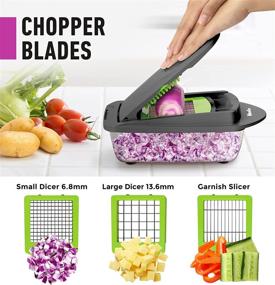 img 2 attached to 🥦 Mueller Pro-Series 8-Blade Vegetable Slicer and Onion Mincer Chopper with Container - Ultimate Vegetable Chopper, Cutter, Dicer, and Egg Slicer