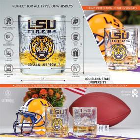 img 1 attached to LSU Whiskey Glass Set: Official LSU Logo, Campus Map, Perfect for College Grads & Alumni - Premium College Cocktail Glassware