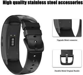 img 2 attached to 📱 NotoCity Compatible with Samsung Gear Fit2 Pro Bands: Premium Black Silicone Replacement Band for Gear Fit2 / Gear Fit 2 Pro Smartwatch (Small Size)
