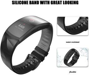 img 1 attached to 📱 NotoCity Compatible with Samsung Gear Fit2 Pro Bands: Premium Black Silicone Replacement Band for Gear Fit2 / Gear Fit 2 Pro Smartwatch (Small Size)