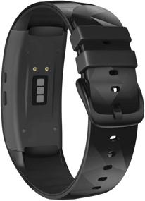 img 4 attached to 📱 NotoCity Compatible with Samsung Gear Fit2 Pro Bands: Premium Black Silicone Replacement Band for Gear Fit2 / Gear Fit 2 Pro Smartwatch (Small Size)