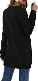 img 2 attached to Women Sleeve Pockets Sweatshirts Black Sports & Fitness
