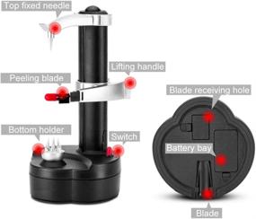 img 1 attached to 🍏 LUCKSTAR Electric Peeler - Rotato Express: Multi-function Fruit and Vegetable Peeling Machine with Planing Knife Corer and 2 Additional Blades