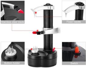 img 2 attached to 🍏 LUCKSTAR Electric Peeler - Rotato Express: Multi-function Fruit and Vegetable Peeling Machine with Planing Knife Corer and 2 Additional Blades