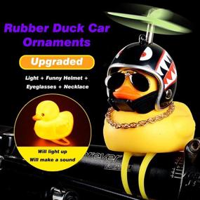 img 2 attached to 🦆 Quack Up Your Ride with wonuu Rubber Duck Car Ornaments! Enhance Your Dashboard with 2Pcs Yellow Duck Car Decorations and Squeeze Duck Bicycle Horns - Featuring Propeller Helmet