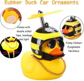 img 3 attached to 🦆 Quack Up Your Ride with wonuu Rubber Duck Car Ornaments! Enhance Your Dashboard with 2Pcs Yellow Duck Car Decorations and Squeeze Duck Bicycle Horns - Featuring Propeller Helmet