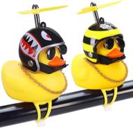 🦆 quack up your ride with wonuu rubber duck car ornaments! enhance your dashboard with 2pcs yellow duck car decorations and squeeze duck bicycle horns - featuring propeller helmet logo