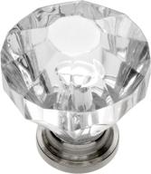 🔮 hickory hardware hh74689-ca14 crystal palace collection knob: elegant 1-1/4 inch crysacrylic knob with polished nickel finish логотип