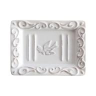 🧼 decorative pre de provence soap dish: terracotta finish with white-washed elegance logo