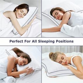 img 2 attached to 🛏️ BedStory Pillows for Sleeping - 2 Pack of Hypoallergenic Velvet Hotel Pillows with Ultra-Plush Microfiber Filling, Perfect for Side, Back, and Stomach Sleepers to Relieve Neck Pain