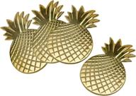 🍍 gold and silver pineapple coasters by godinger логотип