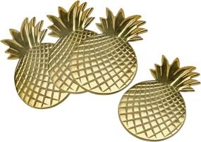 img 1 attached to 🍍 Gold and Silver Pineapple Coasters by Godinger