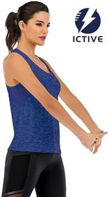 img 2 attached to 👚 ICTIVE Mesh Racerback Tank Tops for Women - Loose Fit Yoga and Workout Shirts with Open Back - Stylish Muscle Tanks for Women