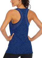 👚 ictive mesh racerback tank tops for women - loose fit yoga and workout shirts with open back - stylish muscle tanks for women логотип