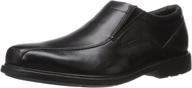 rockport charles slip black leather men's shoes: stylish loafers & slip-ons for men logo