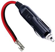 🔌 kuncan replacement cigarette lighter plug - 12v male cigar plug with leads for car adapter & dc battery charger - 15a power supply with led lights logo