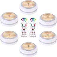 💡 color changing puck lights with remote control - battery operated led under cabinet lighting for kitchen and closet (6 pack) логотип