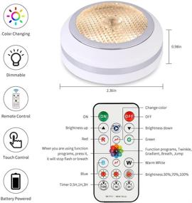 img 3 attached to 💡 Color Changing Puck Lights with Remote Control - Battery Operated LED Under Cabinet Lighting for Kitchen and Closet (6 Pack)