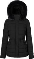 warm and stylish: bodilove women's winter quilted puffer short coat jacket with removable faux fur hood and zipper logo