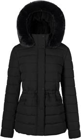 img 4 attached to Warm and Stylish: BodiLove Women's Winter Quilted Puffer Short Coat Jacket with Removable Faux Fur Hood and Zipper