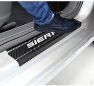 senyazon car threshold pedal sticker for gmc sierra truck decoration scuff plate carbon fibre vinyl sticker car accessories car-styling (white) logo
