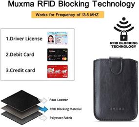 img 3 attached to 📱 RFID Blocking Phone Card Holder Sleeve with Pu Leather Back, Stick-On Wallet for iPhone/Android/Samsung/All Smartphones - 5 Card Holder Pocket to Cover Credit Cards and Cash (Black)