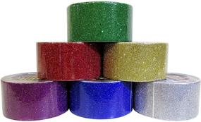 img 1 attached to 🌈 Set of 6 Classic Colors Glitter Duct Style Tape - 1.88" x 15' per Color: Green, Gold, Red, Silver, Blue, Purple