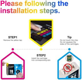 img 2 attached to 🖨️ Uniwork Remanufactured Ink Cartridge: Epson 78 T078 Replacement for Artisan 50, Stylus Photo R260 R280 R380 RX580 RX595 RX680 Printer Tray - 7 Pack