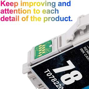 img 3 attached to 🖨️ Uniwork Remanufactured Ink Cartridge: Epson 78 T078 Replacement for Artisan 50, Stylus Photo R260 R280 R380 RX580 RX595 RX680 Printer Tray - 7 Pack