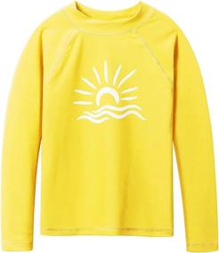 img 4 attached to 👕 TFJH E Kids Long Sleeve Rashguard Swimsuit - Ultimate Sun Protection UPF 50+ for Boys and Girls - Stylish Kids Swimwear Sunsuits