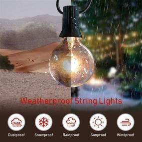 img 3 attached to 🏡 25ft Outdoor Patio Lights with 27 G40 Bulbs (Includes 2 Spare) -Connectable Globe String Lights for Party Tents, Gazebo, Porch, Deck, Bistro, Backyard, Balcony, Pergola - Ideal Outside Decor…