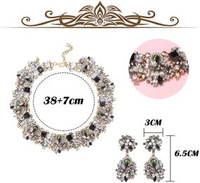 img 1 attached to JOERICA Bib Statement Necklace Set: Rhinestone Vintage Fashion Jewelry for Women - Chunky Choker Necklace & Earrings