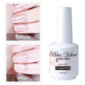 img 2 attached to 💅 Набор гелевых лаков для ногтей Blue Velvet Soak Off объемом 15 мл с базовым и без липкого топ-покрытия - формула для УФ-LED-лампы