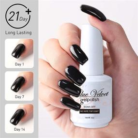 img 1 attached to 💅 Набор гелевых лаков для ногтей Blue Velvet Soak Off объемом 15 мл с базовым и без липкого топ-покрытия - формула для УФ-LED-лампы