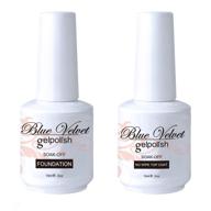 💅 набор гелевых лаков для ногтей blue velvet soak off объемом 15 мл с базовым и без липкого топ-покрытия - формула для уф-led-лампы логотип