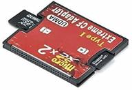 📱 qumox dual port micro sd/sdxc tf to cf type 1 memory card reader adapter logo
