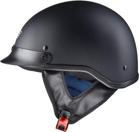 img 2 attached to 🏍️ AHR RUN-C Matt Black Motorcycle Half Face Helmet DOT Approved Motorbike Cruiser Chopper Size L