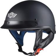 🏍️ ahr run-c matt black motorcycle half face helmet dot approved motorbike cruiser chopper size l logo