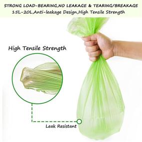 img 2 attached to 🌱 Green Compostable Trash Bags - 13 Gallon Tall Kitchen Garbage Bags | 60 Count Eco-Friendly Biodegradable Trash Can Liners (4 Rolls) | Unscented, Tear & Leak Resistant