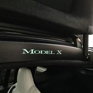 tesla tmt tesla model x eagle wing door sills wrap protection carbon fiber stickers interior protection kit (blue) logo