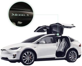 img 3 attached to TESLA TMT наклейки из карбонового волокна защита порогов дверей Tesla Model X с крыльями Орла Комплект защитной отделки интерьера (синий)