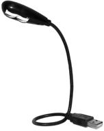 💡 black usb reading lamp with 2 led lights and flexible gooseneck - 2 brightness settings and on/off switch for notebook laptop, desktop, pc and mac computer keyboard logo