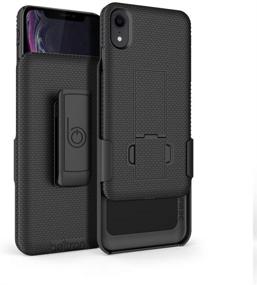 img 3 attached to 📱 Black BELTRON Case for iPhone XR | Slim Protective Belt Clip Slider Shell/Holster Combo with Built-in Kickstand