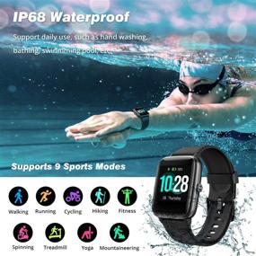 img 1 attached to 🏊 Fitpolo IP68 водонепроницаемые умные часы: фитнес-трекер и монитор сердечного ритма для телефонов Android и iOS