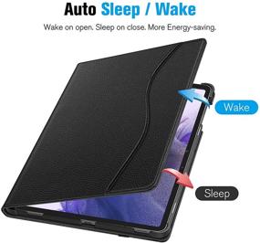 img 1 attached to 📱 Fintie Case for Samsung Galaxy Tab S7 FE 12.4 inch 2021 (SM-T730/T733/T736/T738) & Galaxy Tab S7 Plus 2020 - Multi-Angle Viewing Cover with Pocket, Auto Wake/Sleep - Black