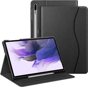 img 4 attached to 📱 Fintie Case for Samsung Galaxy Tab S7 FE 12.4 inch 2021 (SM-T730/T733/T736/T738) & Galaxy Tab S7 Plus 2020 - Multi-Angle Viewing Cover with Pocket, Auto Wake/Sleep - Black